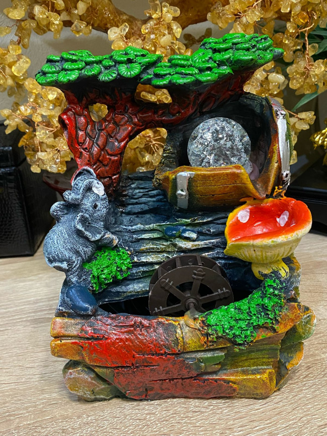 Фонтан настольный "Слон у древа жизни" (с подсветкой)