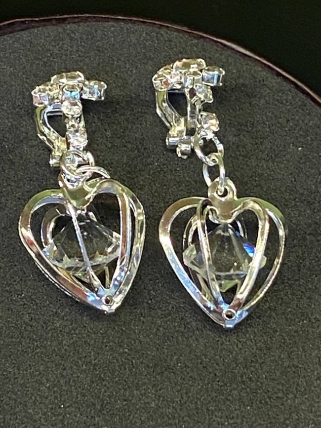 Серьги-клипсы "Кристальное сердце" для гармонии и любви