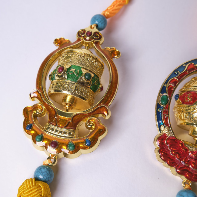 Подвеска Тибетский барабан цветной