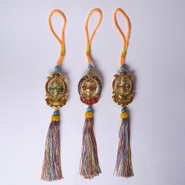 Подвеска Тибетский барабан цветной