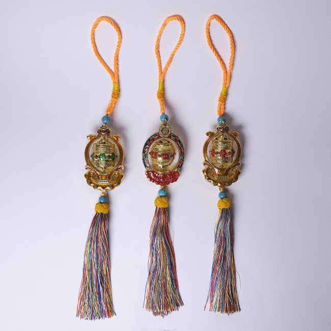 Подвеска Тибетский барабан цветной