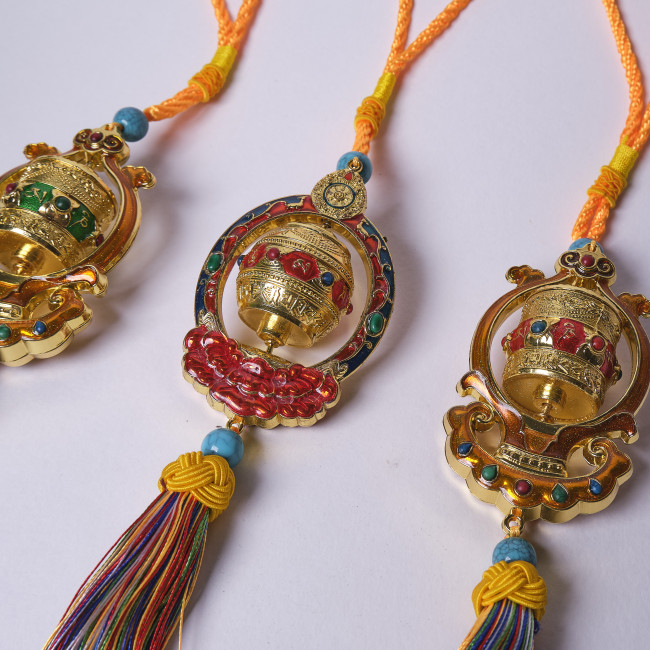 Подвеска Тибетский барабан цветной