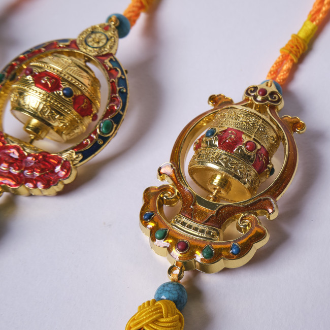 Подвеска Тибетский барабан цветной