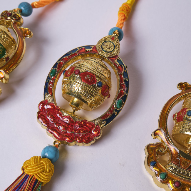 Подвеска Тибетский барабан цветной