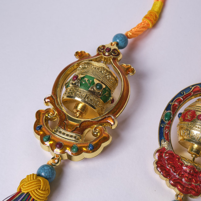 Подвеска Тибетский барабан цветной