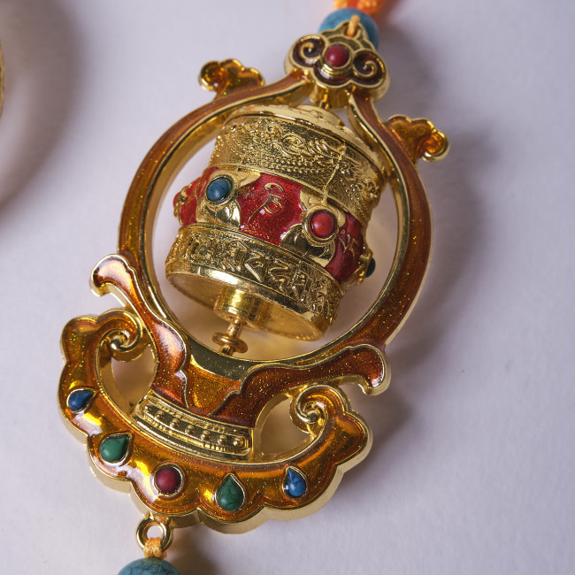 Подвеска Тибетский барабан цветной