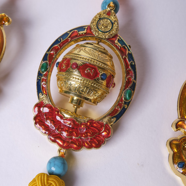 Подвеска Тибетский барабан цветной