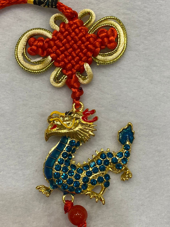 Подвеска с драконом и мистическим узлом (синяя) Подвеска с драконом и мистическим узлом (синяя)