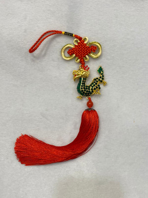 Подвеска с драконом и мистическим узлом (зелёный) Подвеска с драконом и мистическим узлом (зелёный)