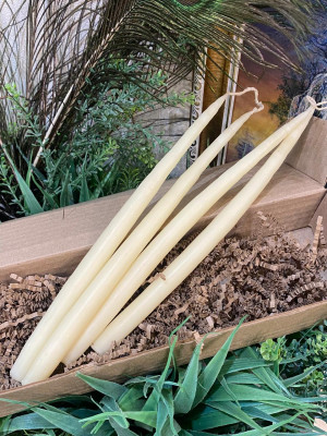 Набор для дома и медитаций "Белые восковые свечи маканые"