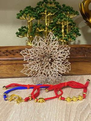 Браслеты красная нить "Богатство и удача" (набор 3 шт)