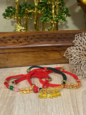 Браслеты красная нить "Денежный магнит" (набор 3 шт)