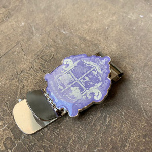 Зажим для денег (серебристый с сиреневым гербом) Зажим для денег (серебристый с сиреневым гербом)