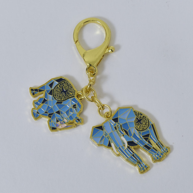 Брелок-подвеска "Синий слон с носорогом" защита от 7-ки